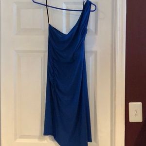 Blue one shoulder dress
